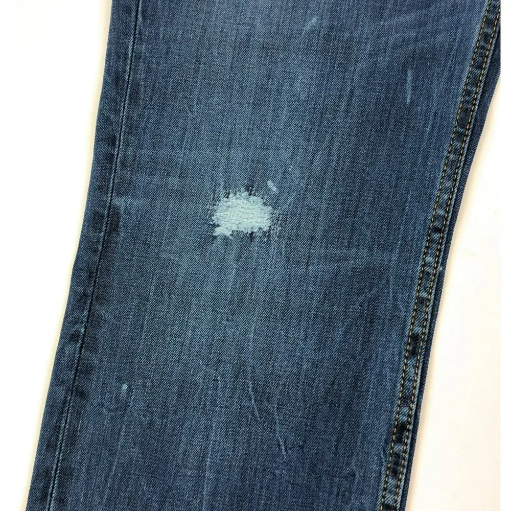 Levis 511 Slim Fit Tapered Leg Mens 36x34 Blue Jeans Distressed Denim Red Tab - Picture 2 of 12